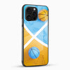Basketball Court Glass Mobile Cover – Sporty Geometric Design - Cover Stall
