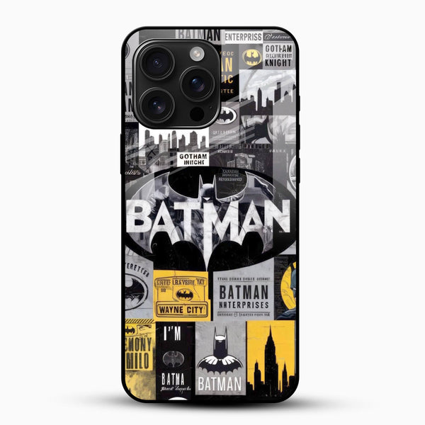 Batman Glass Mobile Cover – Premium Comic Collage Designer Case - Cover Stall