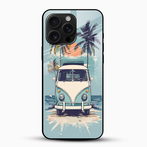 Beach Van Glass Mobile Cover - Cover Stall