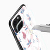 Soft Leaf Floral Glass Mobile Cover – Pastel Botanical Design - Cover Stall