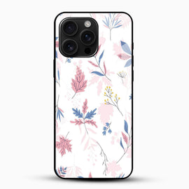 Soft Leaf Floral Glass Mobile Cover – Pastel Botanical Design