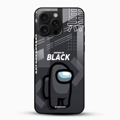 Among Us Black Character Glass Mobile Case – Gaming Aesthetic Design