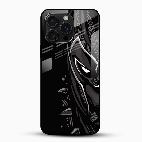 Black Panther Shadow Glass Mobile Case – Dark Superhero Aesthetic - Cover Stall