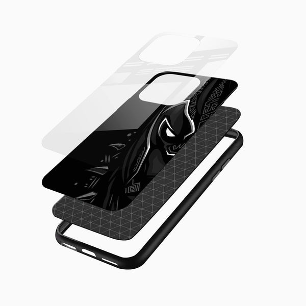 Black Panther Shadow Glass Mobile Case – Dark Superhero Aesthetic - Cover Stall