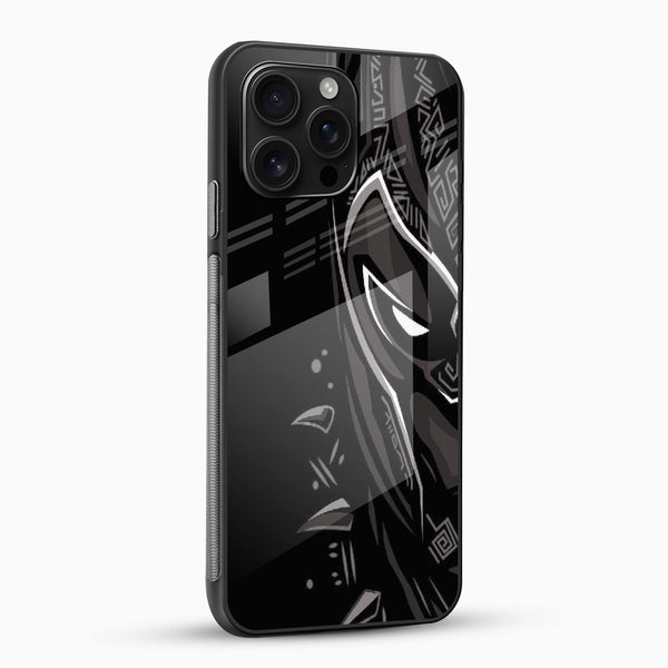 Black Panther Shadow Glass Mobile Case – Dark Superhero Aesthetic - Cover Stall
