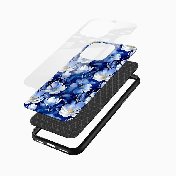 Blue Flowers Glass Case - Cover Stall