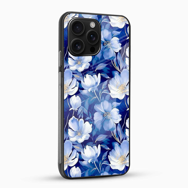 Blue Flowers Glass Case - Cover Stall