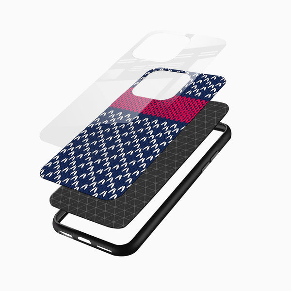Blue Knitted Pattern Glass Case - Cover Stall