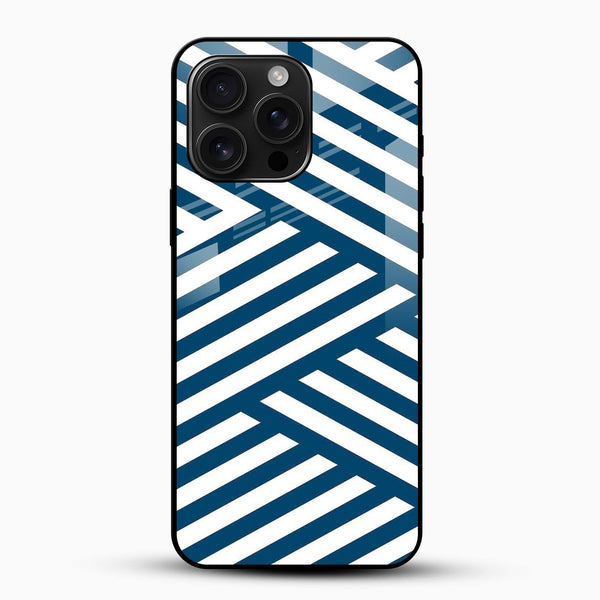 Blue White Stripe Glass Case - Cover Stall