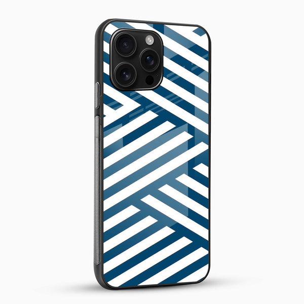 Blue White Stripe Glass Case - Cover Stall
