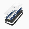 Blue White Floral Stripe Glass Mobile Cover – Elegant Aesthetic - Cover Stall