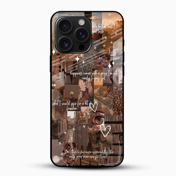 Brown Aesthetic Glass Phone Case - Cover Stall