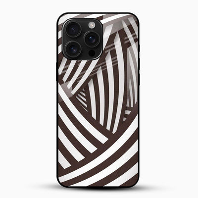 Brown Abstract Stripe Glass Mobile Cover – Geometric