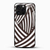 Brown Abstract Stripe Glass Mobile Cover – Geometric - Cover Stall