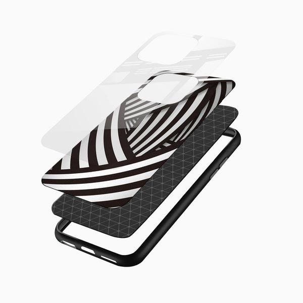 Brown Abstract Stripe Glass Mobile Cover – Geometric - Cover Stall
