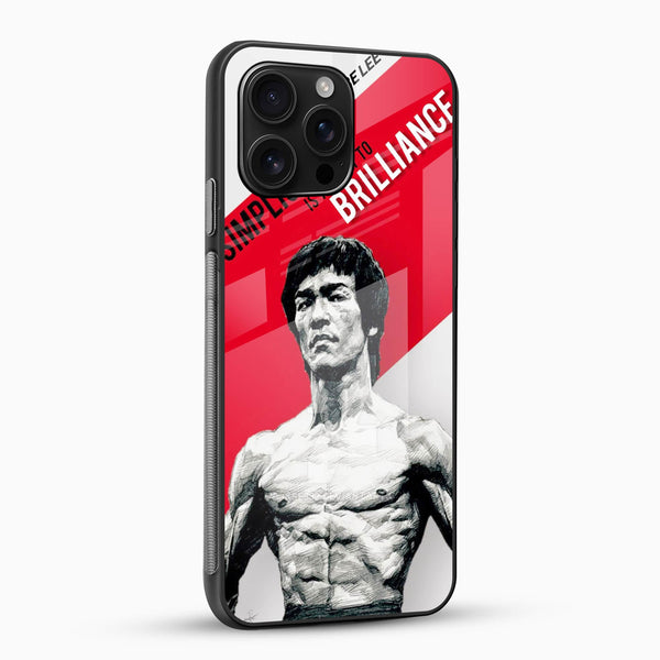 Bruce Lee Minimalist Glass Mobile Cover – Simplicity to Brilliance - Cover Stall