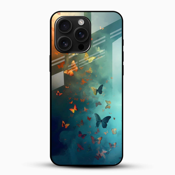 Butterflies Design Glass Phone Case - Cover Stall