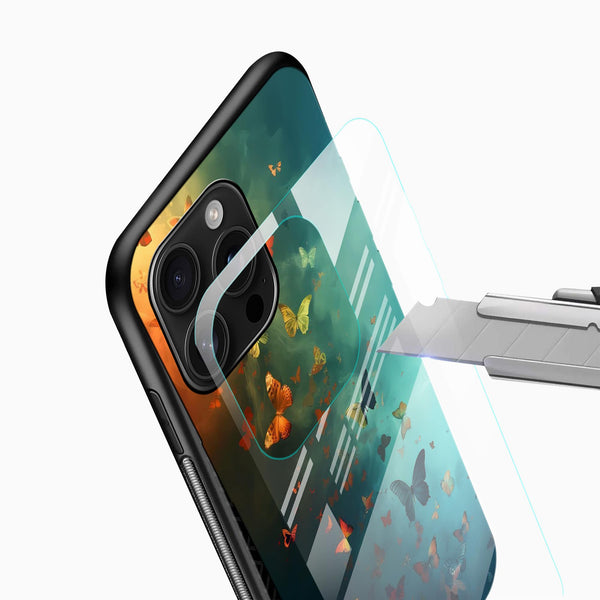 Butterflies Design Glass Phone Case - Cover Stall