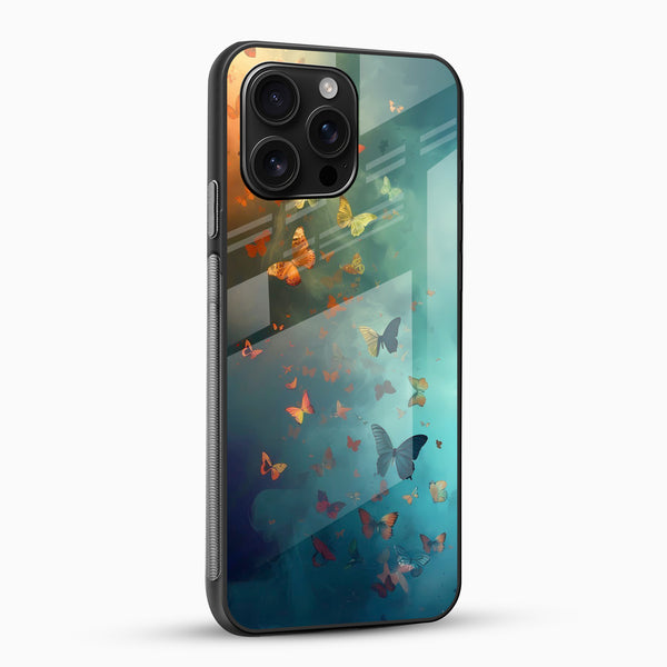 Butterflies Design Glass Phone Case - Cover Stall