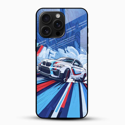 Sport Racing Car Glass Mobile Cover – Drift Style