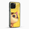 Cute Peek Cat Glass Mobile Cover – Cartoon Aesthetic - Cover Stall