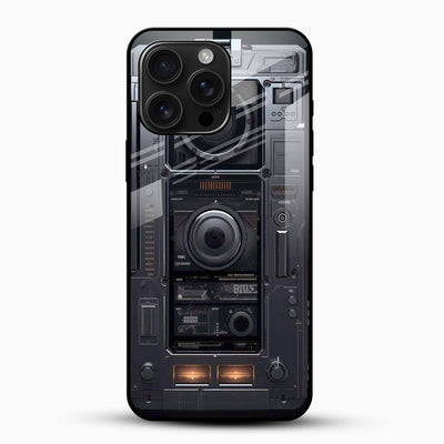 Retro Tech Machine Glass Mobile Cover – Futuristic