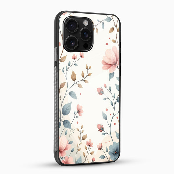 Classy Pastel Floral Glass Mobile Cover – Elegant Slim Designer Case - Cover Stall