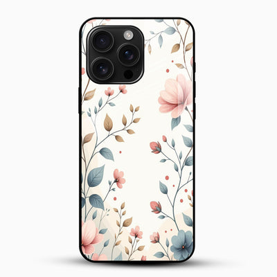 Classy Pastel Floral Glass Mobile Cover – Elegant Slim Designer Case