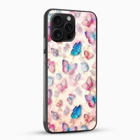 Colorful Butterfly Glass Mobile Cover – Floral Design