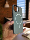 Elegant Grey - Leather MagSafe Phone Case - Cover Stall