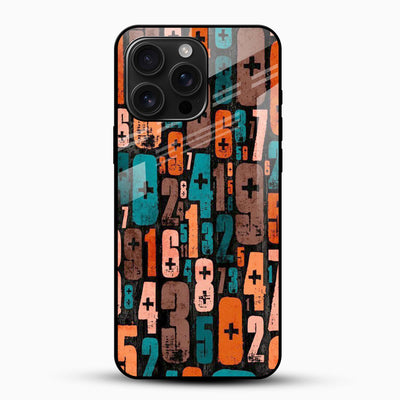 Abstract Numbers Pattern Glass Phone Case