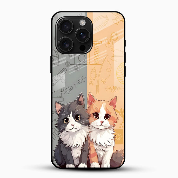Adorable Twin Cats Glass Phone Case - Cover Stall