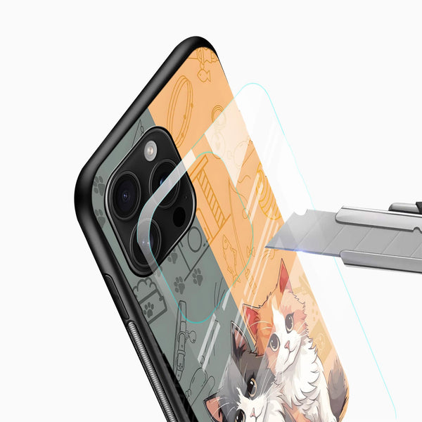 Adorable Twin Cats Glass Phone Case - Cover Stall