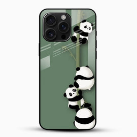 Cute Little Panda's Glass Case