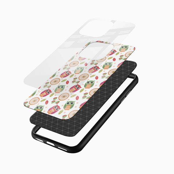 Cute Owl Pattern Glass Case - Cover Stall