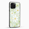 Green Daisy Floral Glass Mobile Cover – Soft Aesthetic - Cover Stall