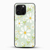 Green Daisy Floral Glass Mobile Cover – Soft Aesthetic - Cover Stall