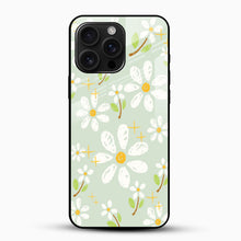 Daisy Green Floral Glass Case