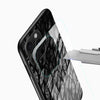 Dark Feather Pattern Glass Mobile Case – Minimal Aesthetic Design - Cover Stall