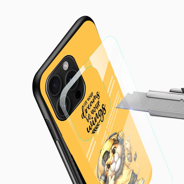 Dreams be your wings Glass Mobile Cover - Cover Stall