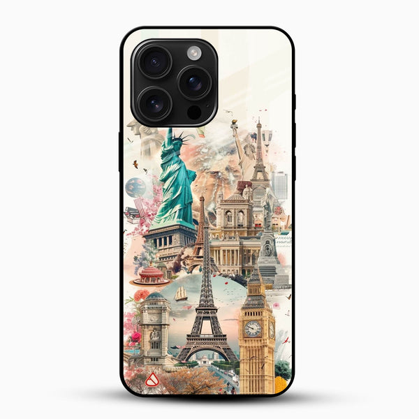 Eminent World Monuments Glass Mobile Case – Travel Aesthetic Design - Cover Stall