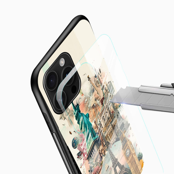 Eminent World Monuments Glass Mobile Case – Travel Aesthetic Design - Cover Stall