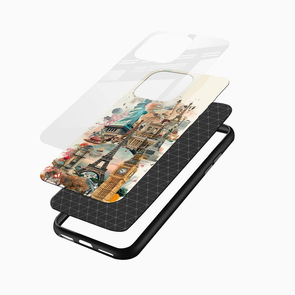 Eminent World Monuments Glass Mobile Case – Travel Aesthetic Design - Cover Stall