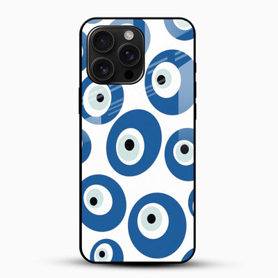 All-Over Evil Eye Glass Mobile Case – Blue Nazar Pattern Design