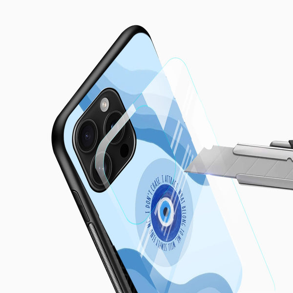 Blue Evil Eye Glass Mobile Case – Nazar Protection Aesthetic Design - Cover Stall