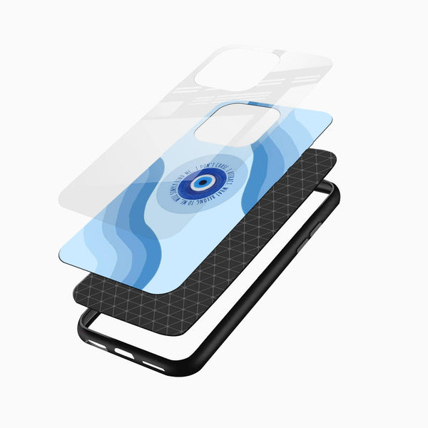 Blue Evil Eye Glass Mobile Case – Nazar Protection Aesthetic Design - Cover Stall