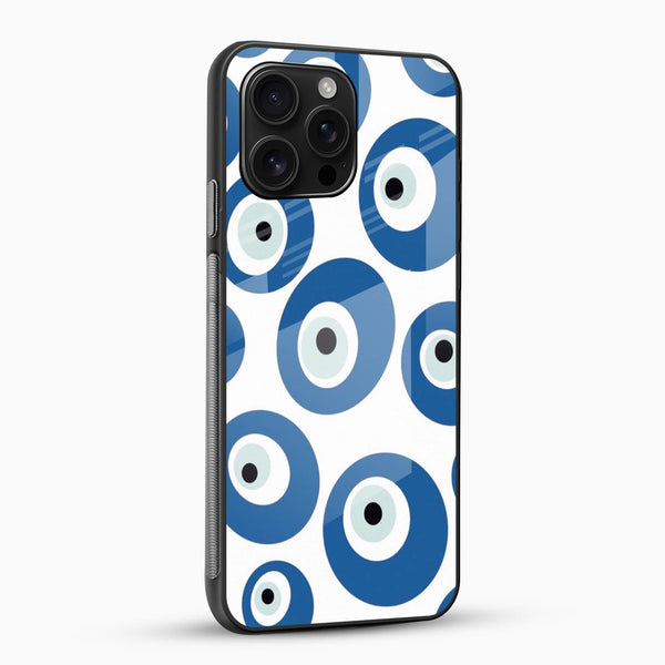All - Over Evil Eye Glass Mobile Case – Blue Nazar Pattern Design - Cover Stall