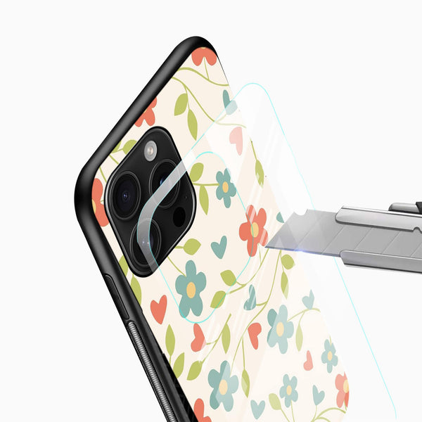 Cute Heart Blossom Floral Glass Mobile Cover - Cover Stall