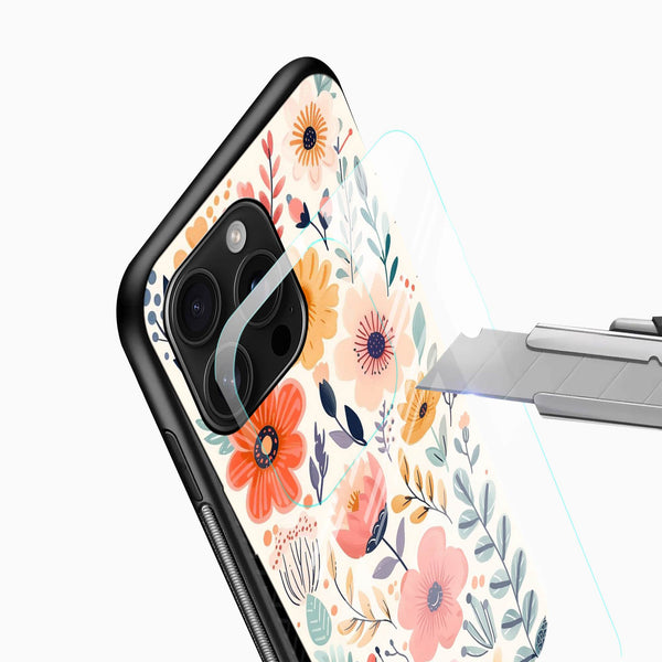 Pastel Blossom Floral Glass Mobile Cover – Cute Aesthetic - Cover Stall