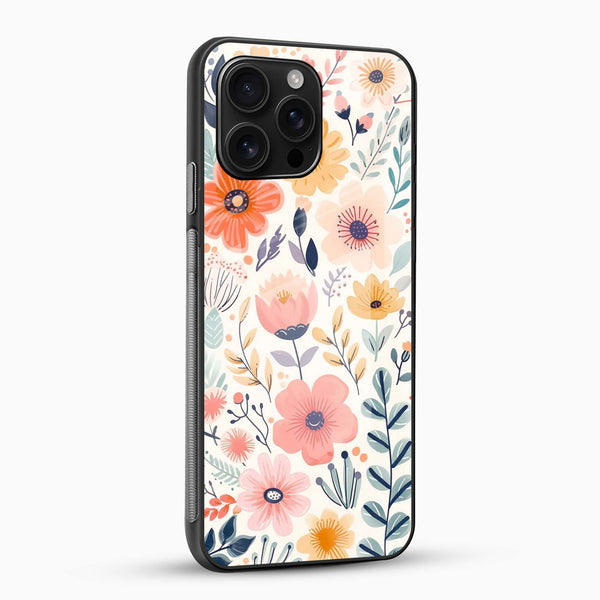 Pastel Blossom Floral Glass Mobile Cover – Cute Aesthetic - Cover Stall
